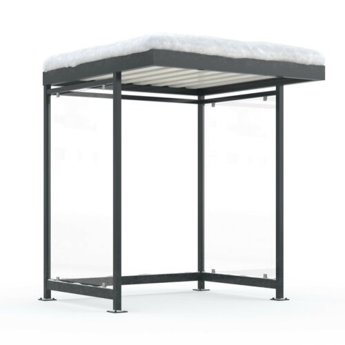 Fahrradüberdachung K2 a/a ALPINE, einseitig Anlieferung und Montage fertig montiert - Selbstabladung  Beleuchtung ohne  Fahrradständer ohne