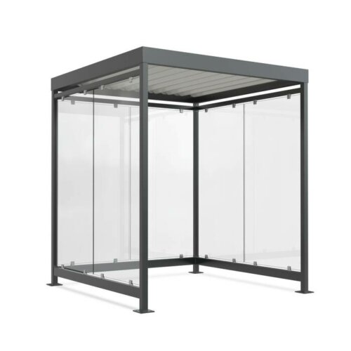 Fahrradüberdachung K2 b/b, einseitig Anlieferung und Montage Bausatz - Selbstabladung  Beleuchtung ohne  Fahrradständer ohne