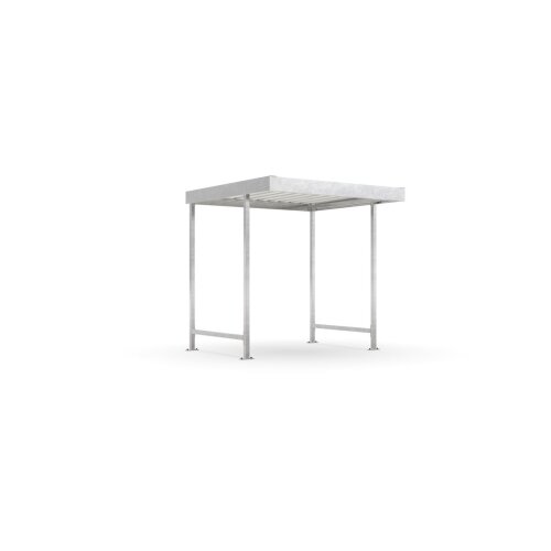 Überdachungssystem Leipzig L10, einseitig, Tiefe 2200 mm Korpus Farbe Silber  Regenrinne ohne  Rückwand Nein