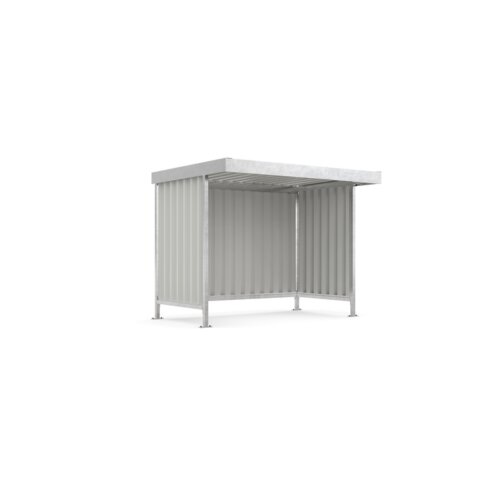 Überdachungssystem Leipzig L12, einseitig, Tiefe 2200 mm Korpus Farbe Silber  Regenrinne ohne  Rückwand Nein