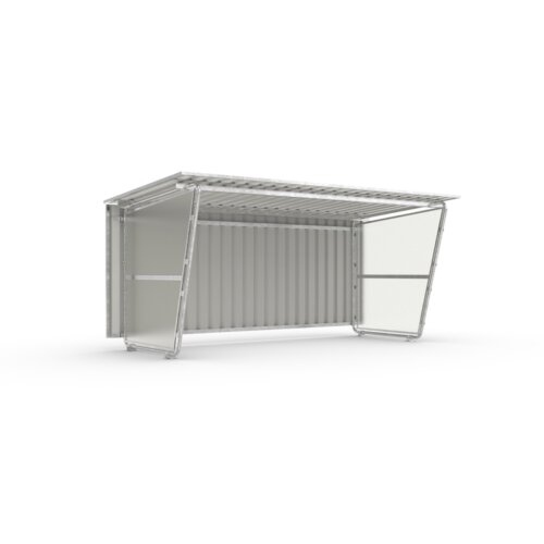 Überdachungssystem Siegen 18, einseitig Regenrinne ohne  Rückwand Nein  Seitenwand Ohne