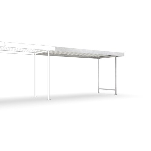 Anbaueinheit für Überdachungssystem Leipzig L10, einseitig, Tiefe 2200 mm Korpus Farbe Silber  Regenrinne ohne  Rückwand Nein