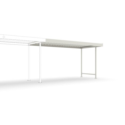 Anbaueinheit für Überdachungssystem Leipzig L10, einseitig, Tiefe 2200 mm Korpus Farbe Silber  Regenrinne ohne  Rückwand Nein