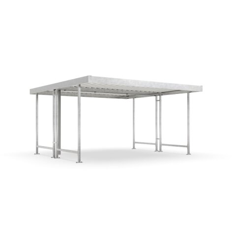 Überdachungssystem Leipzig L44, doppelseitig, Tiefe 4400 mm