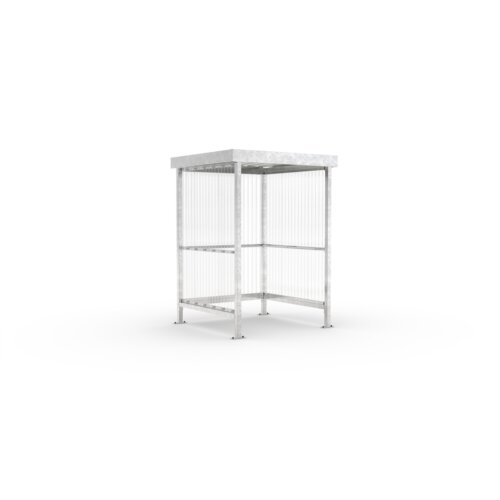 Unterstand Jena, einseitig Ausführung verzinkt inkl. 1x Seitenwand mit Holm rechts