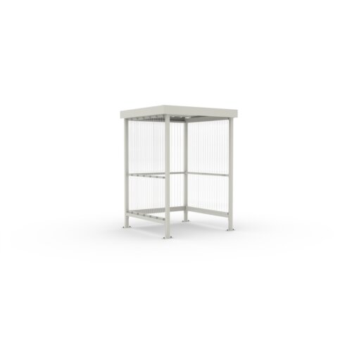 Unterstand Jena, einseitig Ausführung verzinkt inkl. 1x Seitenwand mit Holm rechts