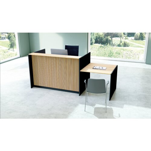 Empfangstheke Wood Arbeitsfläche höhenverstellbar mit Beratungsplatz