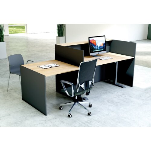 Empfangstheke Wood Arbeitsfläche höhenverstellbar mit Beratungsplatz