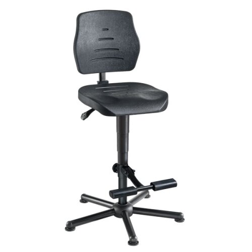 Arbeitsdrehstuhl hoch mit Aufstiegshilfe PU