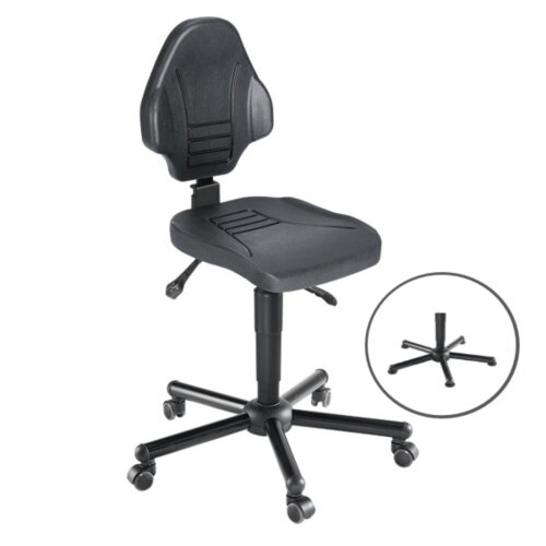 Arbeitsdrehstuhl tief XXL mit Anti Schock Rückenlehne