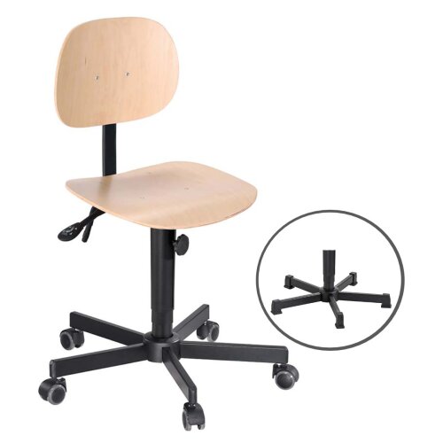 Arbeitsdrehstuhl tief Buche manuelle Höhenverstellung