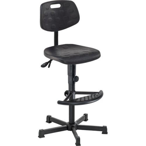 Arbeitsdrehstuhl hoch PU manuelle Höhenverstellung mit Fußhalbring