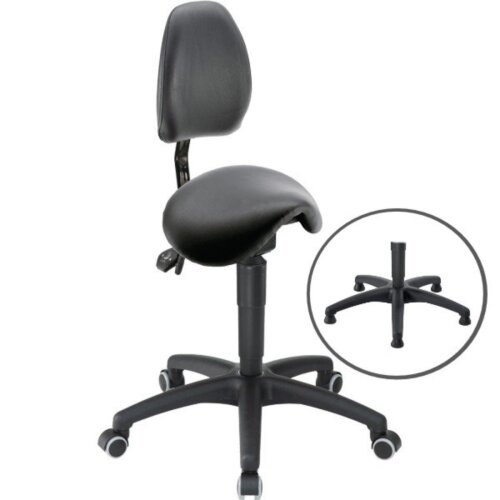 Sattel Hocker tief Kunstleder mit Rückenlehne