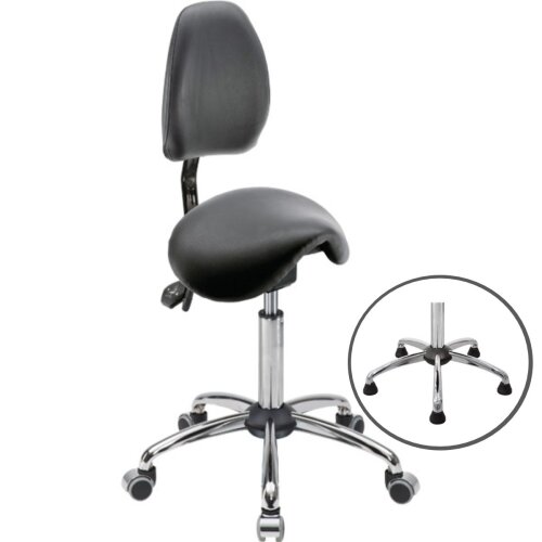 Sattel Hocker tief KL Chrom mit Rückenlehne