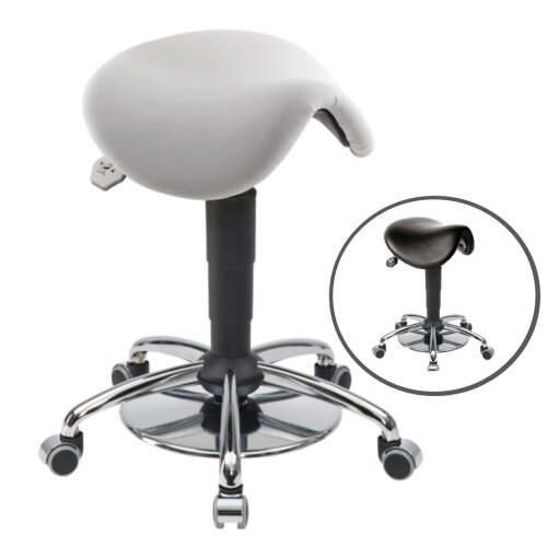 Sattel Hocker  mit Fußauslösung Kunstleder