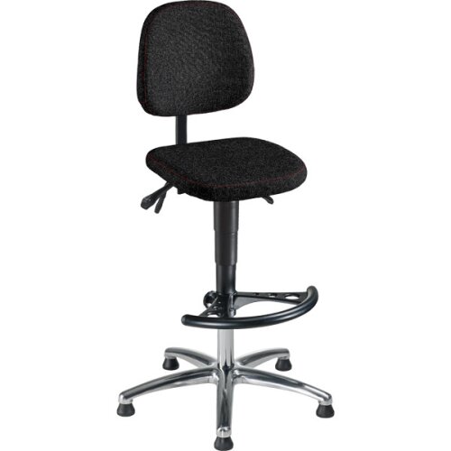 Arbeitsdrehstuhl hoch Stoff mit Fußring