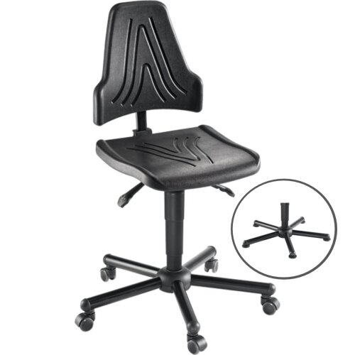 Arbeitsdrehstuhl XXL PU Anti Schock auf Rollen oder Fußgleiter