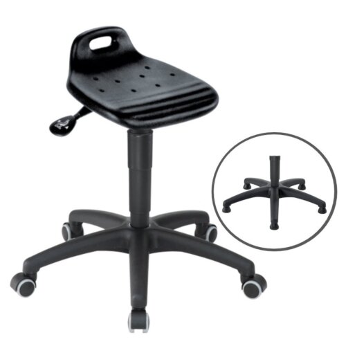 Arbeitshocker mit Sitz aus PU Schwarz