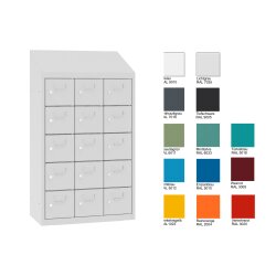 Kleinfachschrank 15 Fächer mit Schrägdach