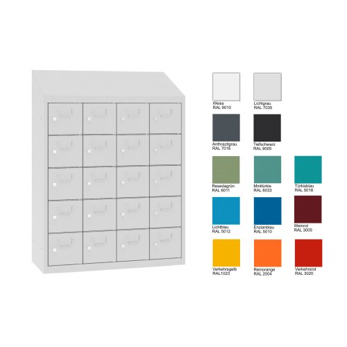 Kleinfachschrank 20 Fächer mit Schrägdach