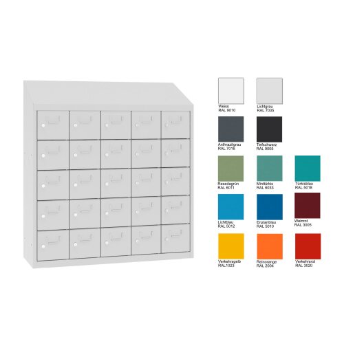 Kleinfachschrank 25 Fächer mit Schrägdach