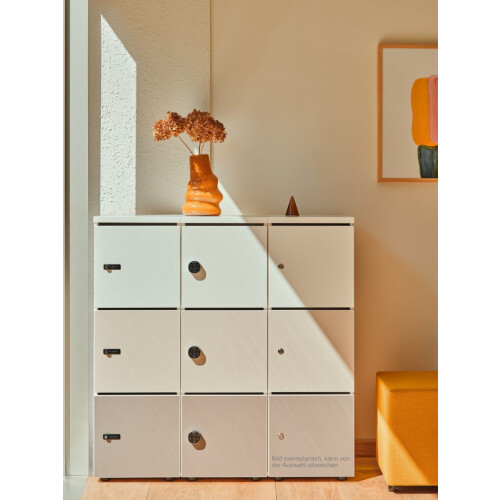 Schliessfachschrank Holz mit Einwurfschlitz, Abteilbreite 400 mm, 2 Fächer