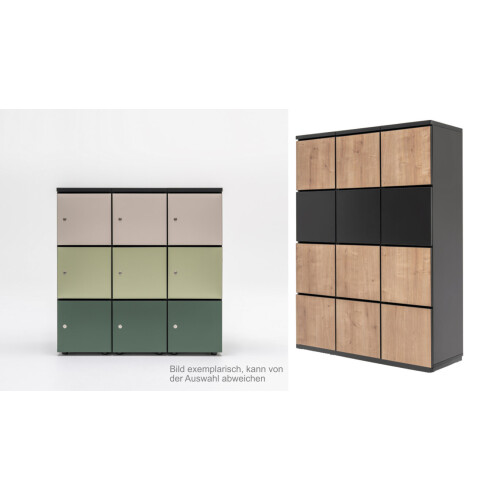 Schliessfachschrank Holz mit Einwurfschlitz, Abteilbreite 400 mm, 2 Fächer