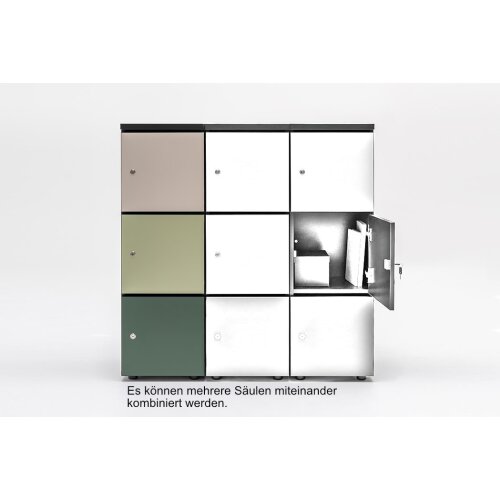 Schliessfachschrank Holz mit Einwurfschlitz, Abteilbreite 450 mm, 3 Fächer