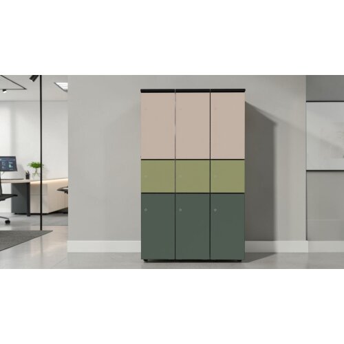 Schliessfachschrank Holz mit Einwurfschlitz, Abteilbreite 400 mm, 2 Doppelschließfächer, 1 Kleinfach