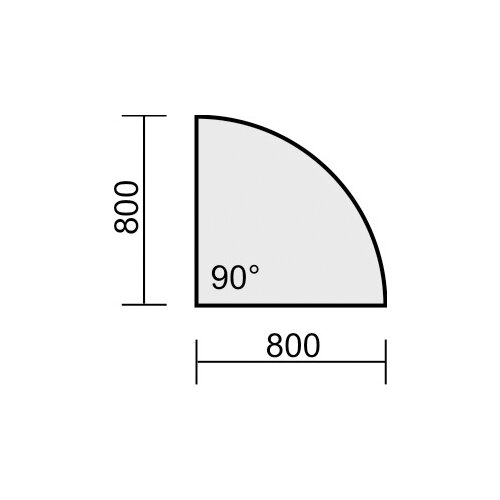 Verkettungsplatte Viertelkreis Dekor Nussbaum Dunkel