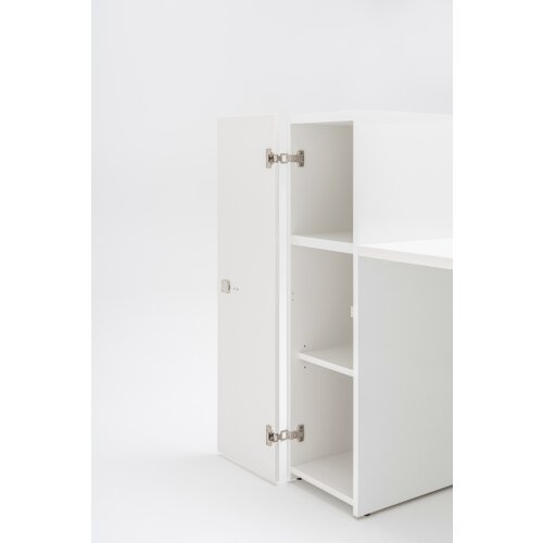 Empfangstheke Vero Ecke 291 cm breit mit Regal Endlement
