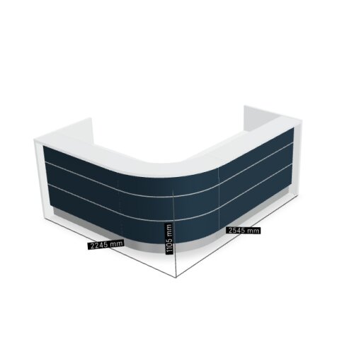 Empfangstheke Vero 225 cm breit Winkelform