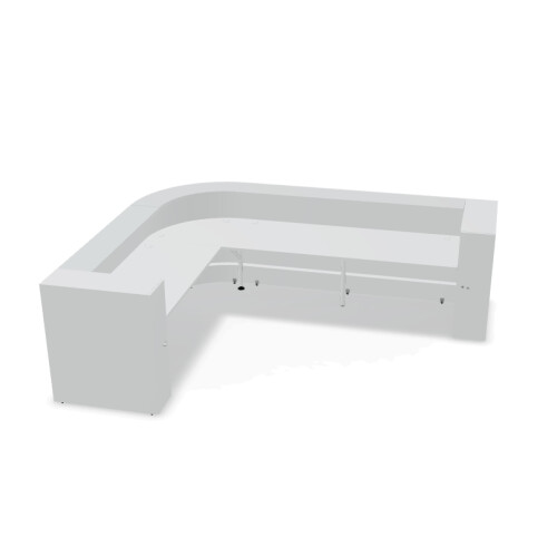 Empfangstheke Vero 353 cm breit Winkelform mit Regal Endlement