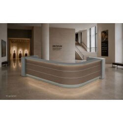 Empfangstheke Vero 353 cm breit Winkelform mit Regal...