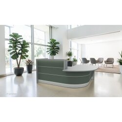 Empfangstheke Vero 244 cm breit Ecke mit Beratungsplatz