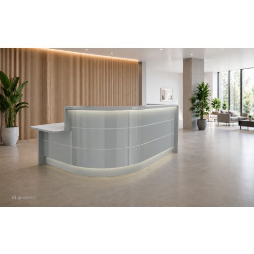 Empfangstheke Vero 244 cm breit L-Form mit Beratungsplatz
