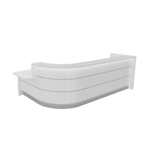 Empfangstheke Vero 344 cm breit L-Form mit Beratungsplatz