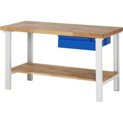 Werkbank mit Schublade und Ablageboden Buche- Serie...