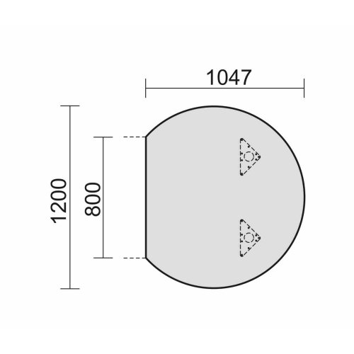 Besprechungsanbau 120 cm Ahorn/Silber