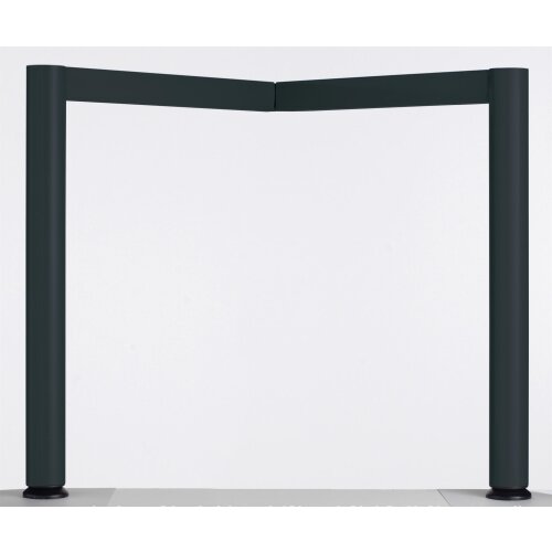 Schreibtisch Rundfuss, höhenverstellbar, 100x80 cm Weiss/Silber