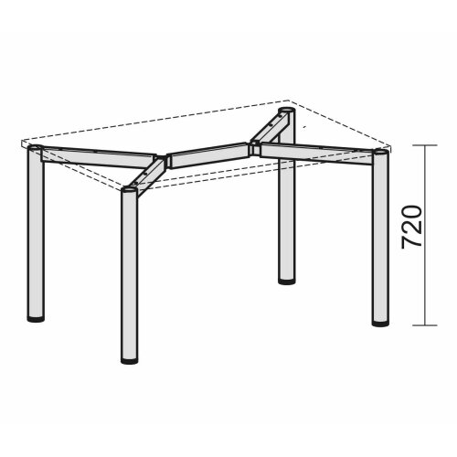 Schreibtisch Rundfuss, höhenverstellbar, 100x80 cm Buche Dunkel/Silber