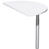 Besprechungsanbau halbrund, 50x80 cm Weiss/Silber