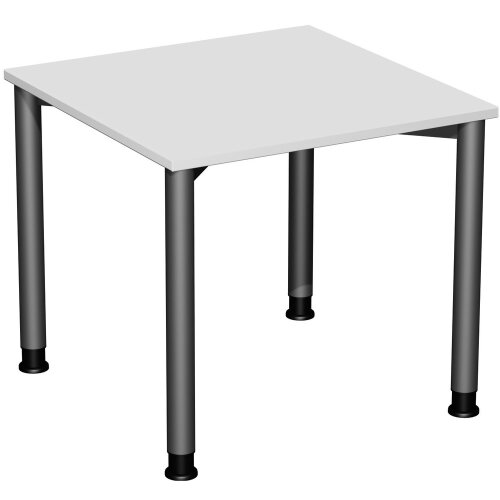 Schreibtisch Rundfuss Gestell, höhenverstellbar, 80 x 80 cm Ahorn/Anthrazit