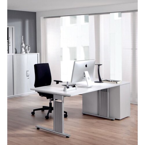 Schreibtisch feste Höhe 80 x 80 cm , Dekor: Buche Dunkel