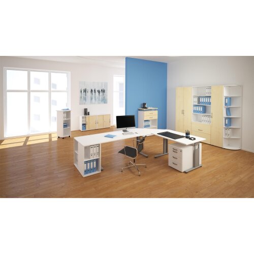 Schreibtisch feste Höhe 80 x 80 cm , Dekor: Buche Dunkel