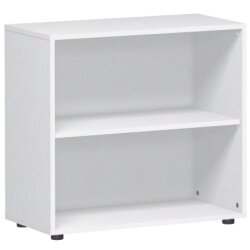 Regal 2 Ordnerhöhen 75 cm hoch 80 cm breit Dekor Weiss