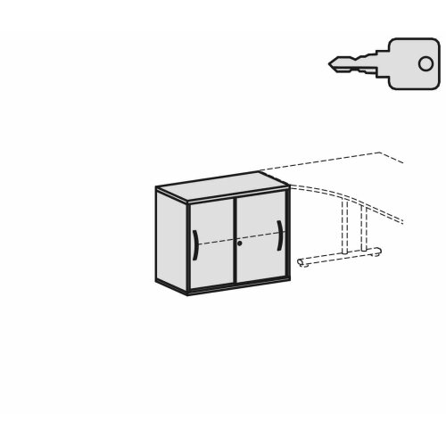 Anstell-Schiebetürenschrank 2 Ordnerhöhen 72 cm hoch 80 cm breit