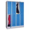 Fächerschrank 8 Fächer, Abteilbreite 300mm, auf Sockel,Korpus: Tiefschwarz, Türen: Tiefschwarz, Zylinderschloss