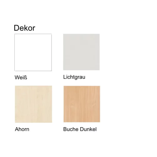 Anstell-Schrank mit Schubkasteneinsatz und Flügeltür, Dekor Front: Lichtgrau, Dekor Korpus: Lichtgrau