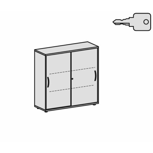 Schiebetürenschrank 3 Ordnerhöhen 120 cm breit , Dekor Front: Ahorn, Dekor Korpus: Lichtgrau